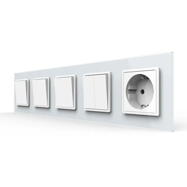 Livolo | Wit | 1+1+1+2+SR | Aan/Uit | Wipschakelaar met wandcontactdoos Livolo Nederland B.V.