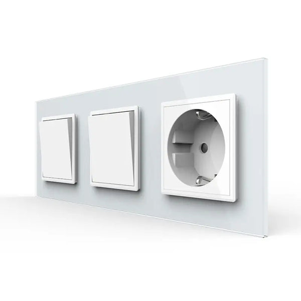 Livolo | Wit | 1+1+SR | Aan/Uit | Wipschakelaar met wandcontactdoos Livolo Nederland B.V.