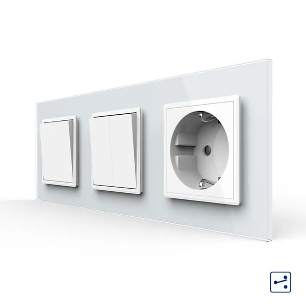 Livolo | Wit | 1+2+SR | Aan/Uit | Wissel | Wipschakelaar met wandcontactdoos Livolo Nederland B.V.