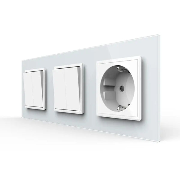 Livolo | Wit | 2+2+SR | Aan/Uit | Wipschakelaar met wandcontactdoos Livolo Nederland B.V.