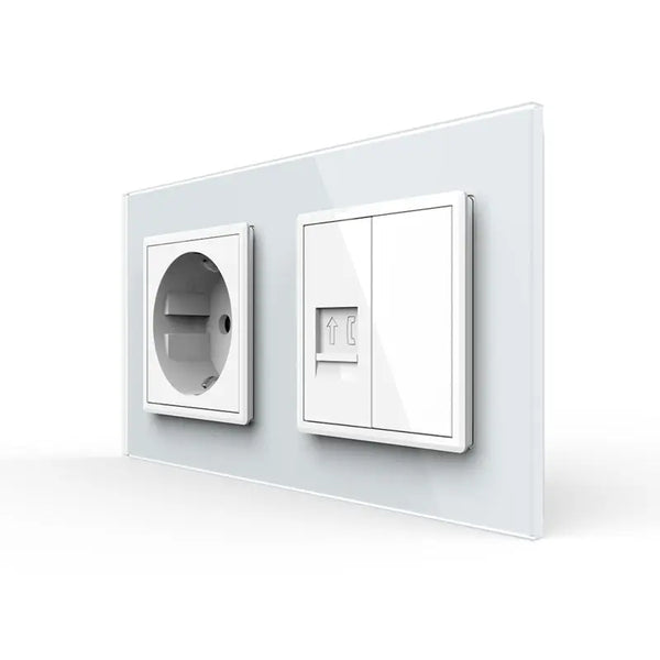 Livolo | Wit | SR+SR | Wandcontactdoos | Telefoon | Blindplaat Livolo Nederland B.V.