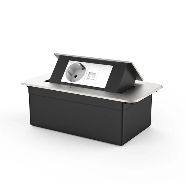 Livolo | Zilver | 2 | Pop-Up Stekkerdoos | Push | Inbouw | Stopcontact + Netwerk Cat.6 met Blindplaat - Wit Livolo Nederland B.V.