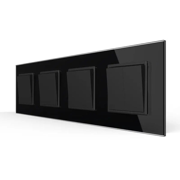 Livolo | Zwart | 1+1+1+2 | Puls | Wipschakelaar Livolo Nederland B.V.