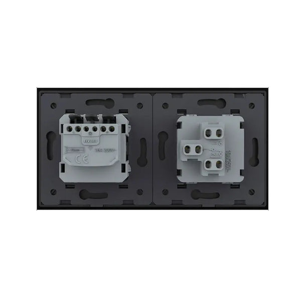 Livolo | Zwart | 1+SR | Aan/Uit | Wissel | Wipschakelaar met wandcontactdoos Livolo Nederland B.V.