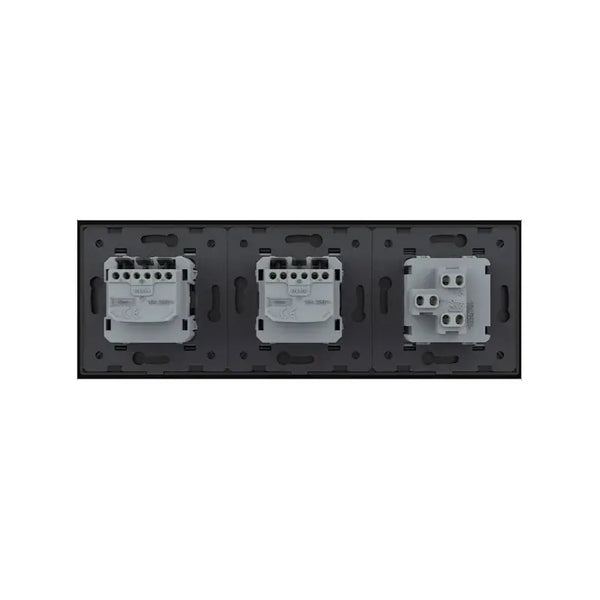 Livolo | Zwart | 1+SR+SR | Aan/Uit | Wissel | Wipschakelaar met dubbele wandcontactdoos Livolo Nederland B.V.