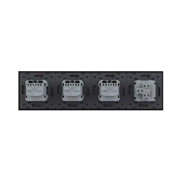 Livolo | Zwart | 1+SR+SR+SR | Aan/Uit | Wipschakelaar met drie wandcontactdozen Livolo Nederland B.V.