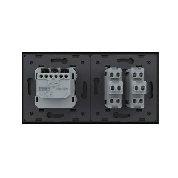 Livolo | Zwart | 2+SR | Aan/Uit | Wissel | Wipschakelaar met wandcontactdoos Livolo Nederland B.V.