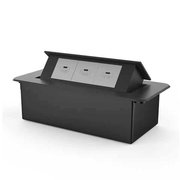 Livolo | Zwart | 3 | Pop-Up Stekkerdoos | Push | Inbouw | USB-C - Grijs Livolo Nederland B.V.