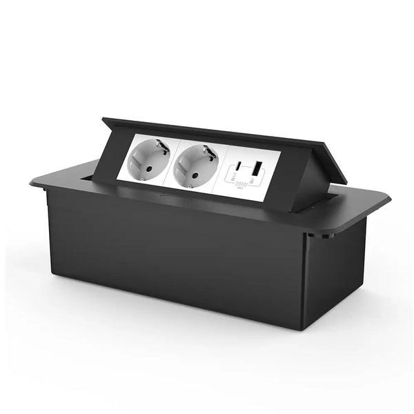 Livolo | Zwart | 3 | Pop-Up stekkerdoos | Push | Inbouw | Stopcontacten - USB & USB-C - Wit Livolo Nederland B.V.