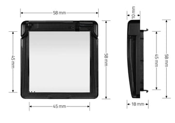 Livolo | Zwart | SR | Spatwaterdicht IP44 | Klapdeksel