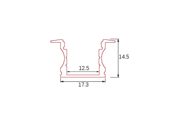 Profiel | Inbouw | 1 Meter | Recht | Zwart | 17.3 x 14.5 | COB ledstrip Livolo Nederland B.V.
