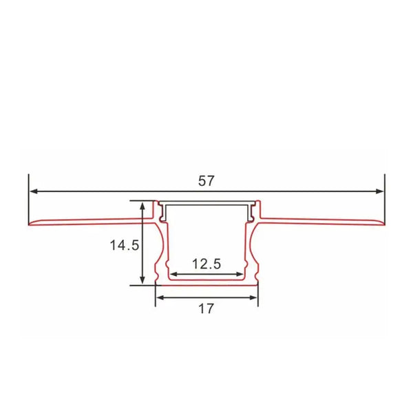 Stucprofiel | Inbouw | 4 Meter | Recht | Aluminium | 17 x 14.5 | COB ledstrip Livolo Nederland B.V.