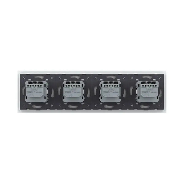 Livolo | Wit | SR+SR+SR+SR | Wandcontactdoos | Chome frame Livolo Nederland B.V.