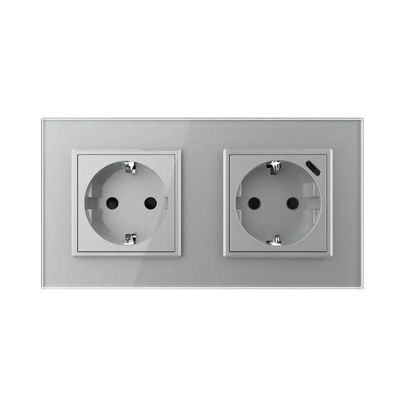 Livolo | Grijs | SR+SR | Wandcontactdoos | Wandcontactdoos + USB-C oplader Livolo Nederland B.V.