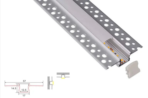Γύψινο προφίλ | Ενσωματωμένο | 1 μέτρο | Νόμος | Αλουμίνιο | 17x14,5 | Λωρίδα COB LED Livolo Nederland B.V.