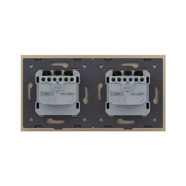 Livolo | Goud/Zwart | SR+SR | Wandcontactdoos Livolo Nederland B.V.