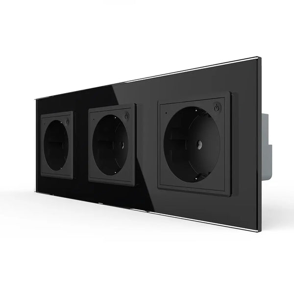 Livolo | Zwart | SR+SR+SR | Wandcontactdoos | Smart Home Livolo Nederland B.V.