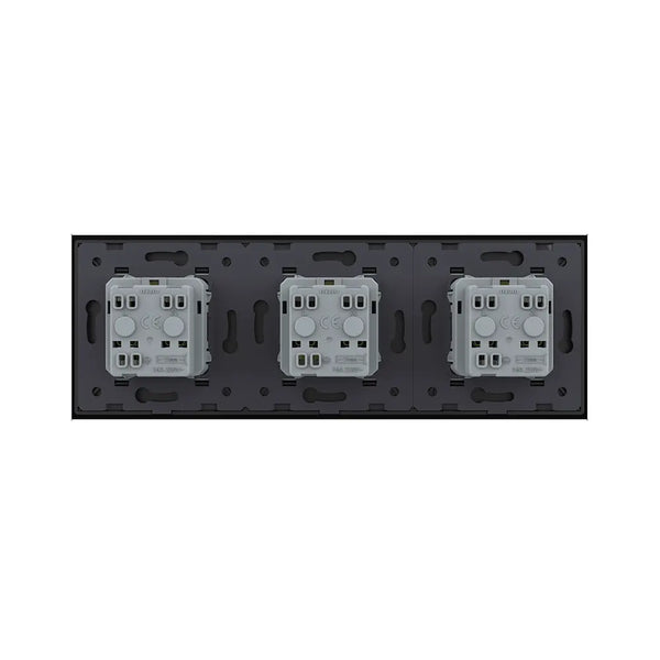 Livolo | Zwart | SR+SR+SR | Wandcontactdoos | France Livolo Nederland B.V.