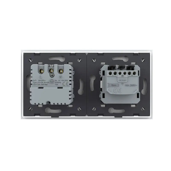 Livolo | Wit | SR+SR | Wandcontactdoos | Wandcontactdoos + USB-C oplader Livolo Nederland B.V.