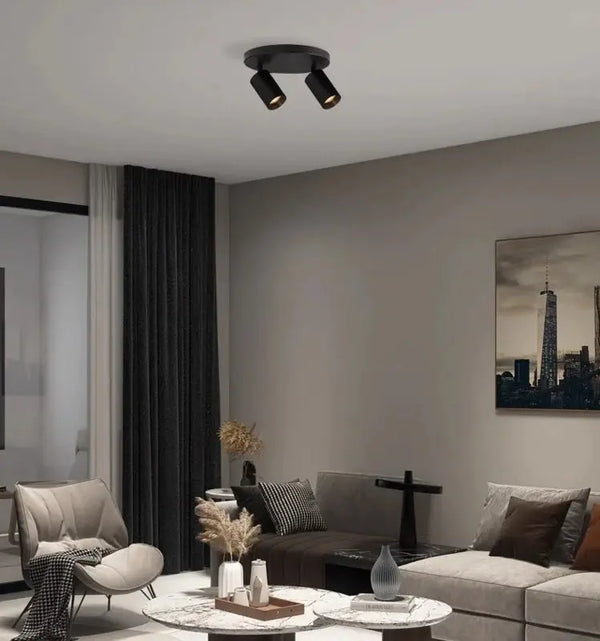 Plafondlamp | Zwart | 2 | LED spot | Rond | Verstelbaar Livolo Nederland B.V.