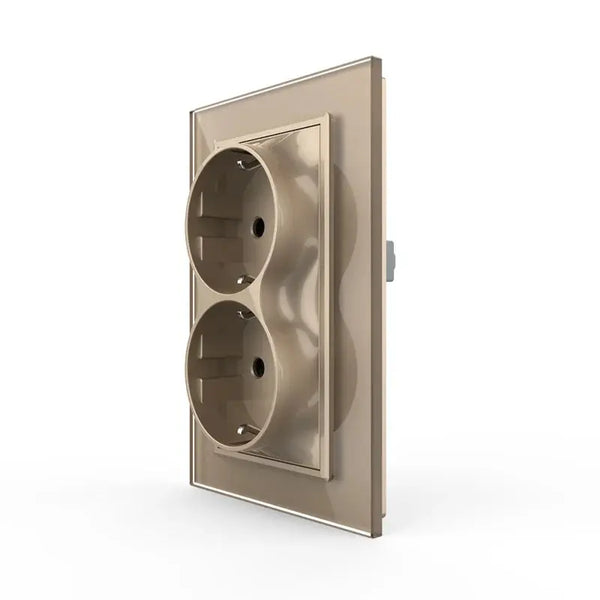 Livolo | Goud | Dubbel Wandcontactdoos | 1 inbouwdoos Livolo Nederland B.V.