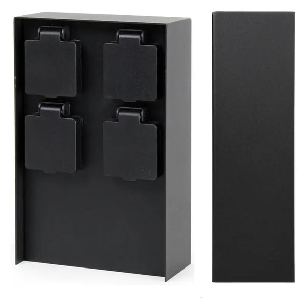Buiten Wandcontactdoos | Zwart | 4 Stopcontacten | Breed | Waterdicht Livolo Nederland B.V.