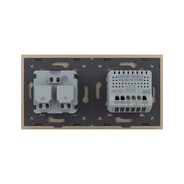 Livolo | Goud | 1+SR | Aan/Uit | Schakelaar | Wandcontactdoos | France Livolo Nederland B.V.