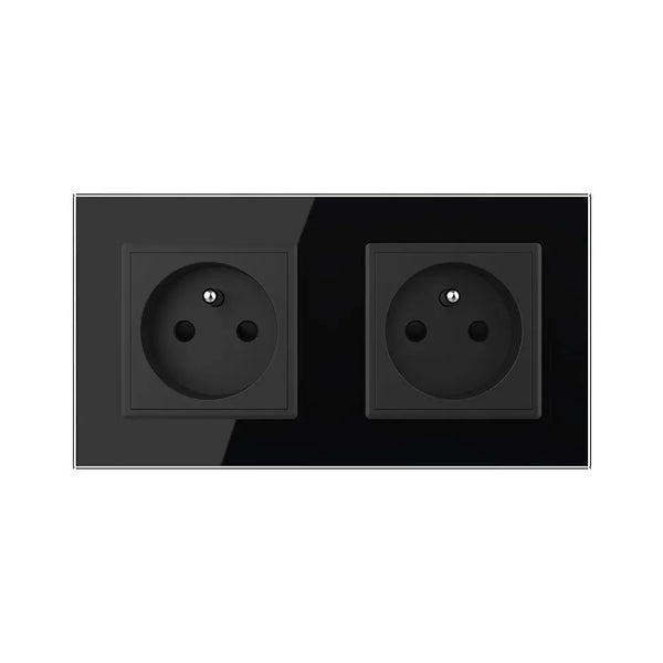 Livolo | Zwart | SR+SR | Wandcontactdoos | France Livolo Nederland B.V.