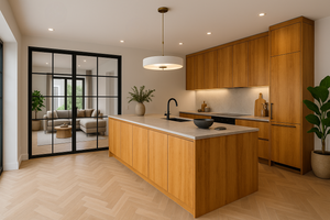 Ronde inbouwspots keuken stijlvol weggewerkt in plafond