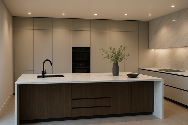 Dimbare inbouwspots keuken boven kookeiland