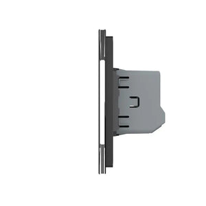Livolo | Zwart | SR+1 | Aan/Uit | Wandcontactdoos + USB-C Oplader | Schakelaar Livolo Nederland B.V.