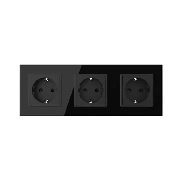 Livolo | Zwart | SR+SR+SR | Wandcontactdoos Livolo Nederland B.V.