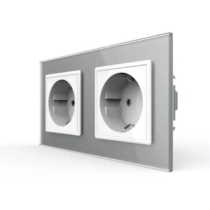 Livolo | Grijs/Wit | SR+SR | Wandcontactdoos Livolo Nederland B.V.