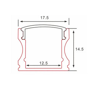 Profiel | Opbouw | 1 Meter | Recht | Zwart | 17.5 x 14.5 | COB ledstrip Livolo Nederland B.V.