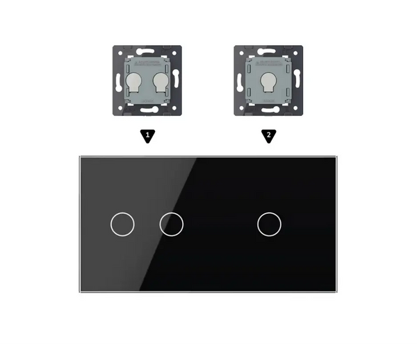 Zelf samenstellen | Zwart | Afdekraam 2+1 Livolo Nederland B.V.