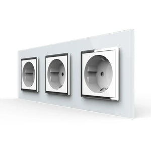 Livolo | Wit | SR+SR+SR | Wandcontactdoos | Chrome frame Livolo Nederland B.V.