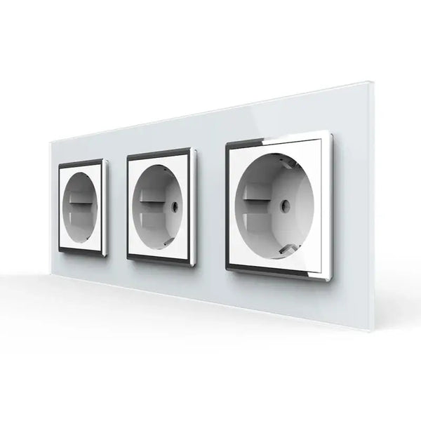 Livolo | Wit | SR+SR+SR | Wandcontactdoos | Chrome frame Livolo Nederland B.V.