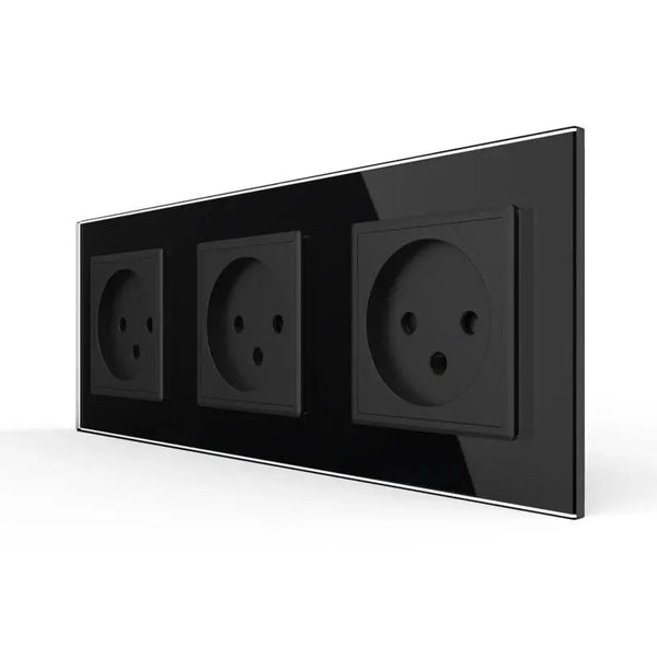 Livolo | Zwart | SR+SR+SR | Wandcontactdoos | Zonder randaarde Livolo Nederland B.V.