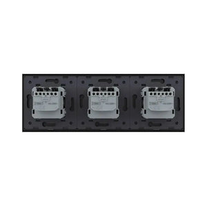 Livolo | Zwart | SR+SR+SR | Wandcontactdoos | Chrome frame Livolo Nederland B.V.