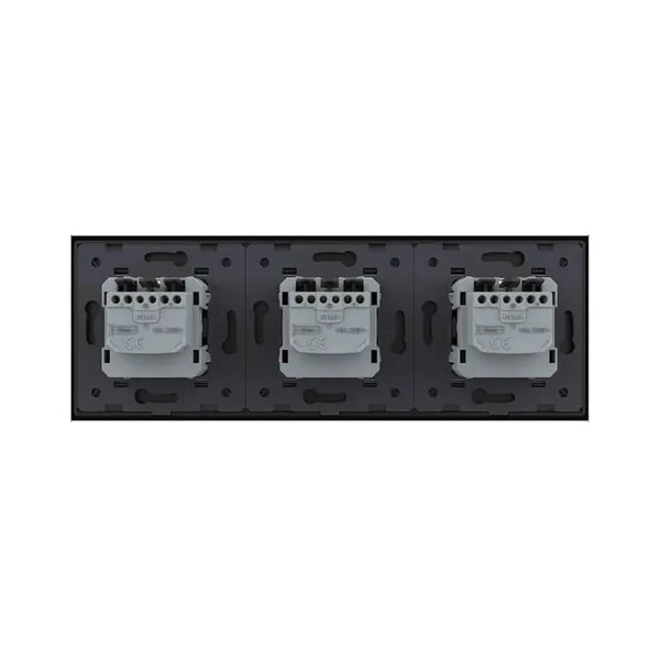 Livolo | Zwart | SR+SR+SR | Wandcontactdoos | Chrome frame Livolo Nederland B.V.