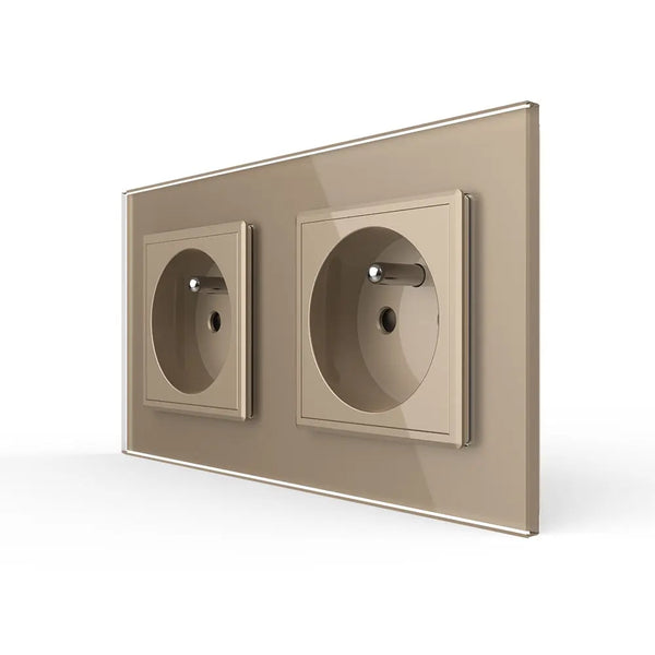 Livolo | Goud | SR+SR | Wandcontactdoos | France Livolo Nederland B.V.