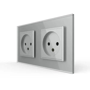 Livolo | Grijs | SR+SR | Wandcontactdoos | Zonder randaarde Livolo Nederland B.V.