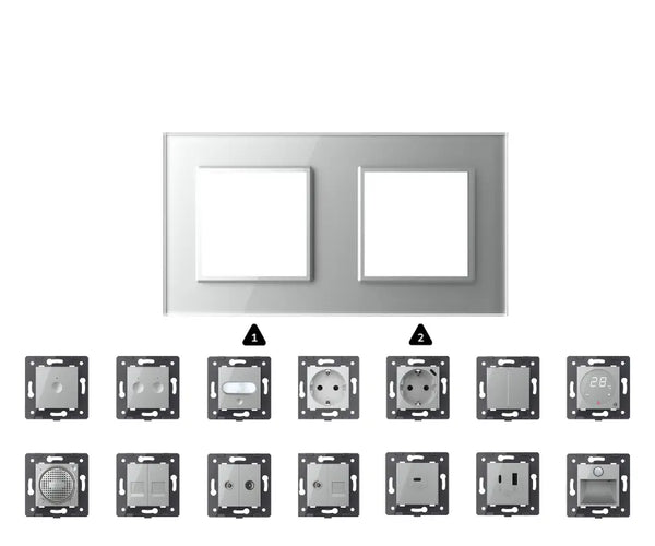 Zelf samenstellen | Grijs | Afdekraam SR+SR Livolo Nederland B.V.