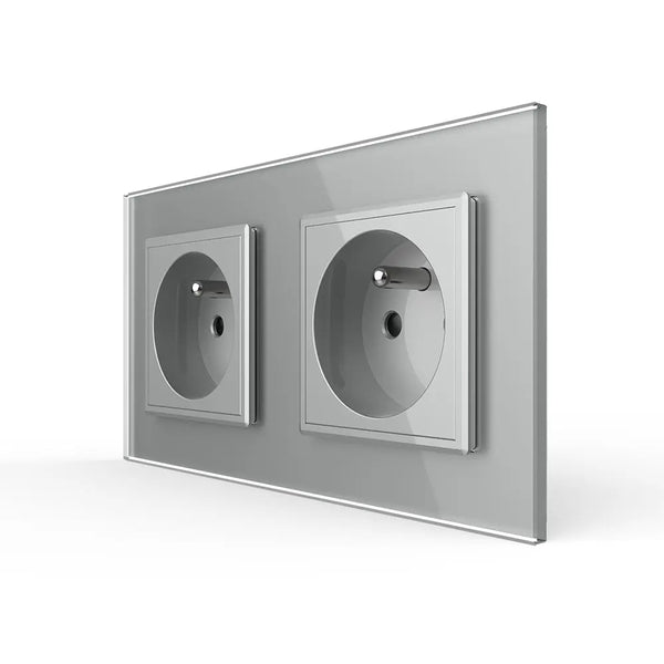 Livolo | Grijs | SR+SR | Wandcontactdoos | France Livolo Nederland B.V.