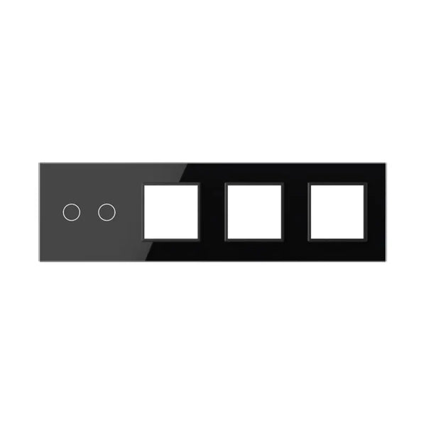 Zelf samenstellen | Zwart | Afdekraam 2+SR+SR+SR Livolo Nederland B.V.