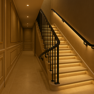 Moderne LED inbouwspots strak weggewerkt in wit plafond