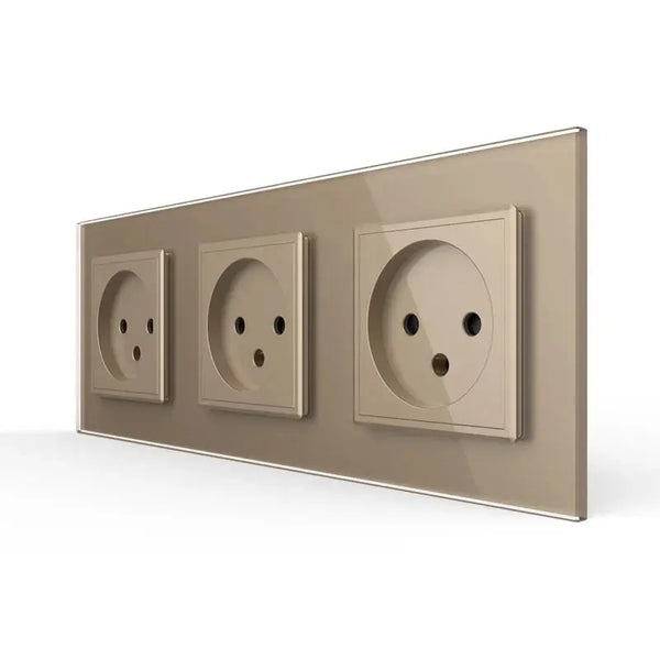 Livolo | Goud | SR+SR+SR | Wandcontactdoos | Zonder randaarde Livolo Nederland B.V.