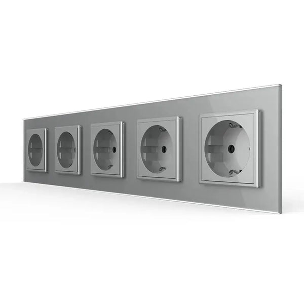 Livolo | Grijs | SR+SR+SR+SR+SR | Wandcontactdoos Livolo Nederland B.V.