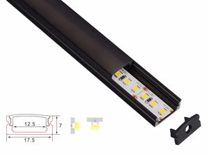 Profiel | Opbouw | 1 Meter | Recht | Zwart | 17.5 x 7 | COB ledstrip Livolo Nederland B.V.