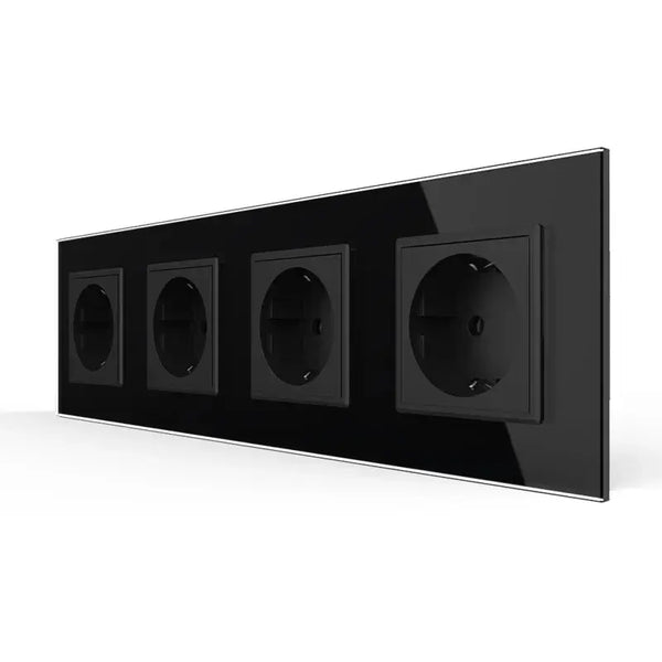 Livolo | Zwart | SR+SR+SR+SR | Wandcontactdoos Livolo Nederland B.V.